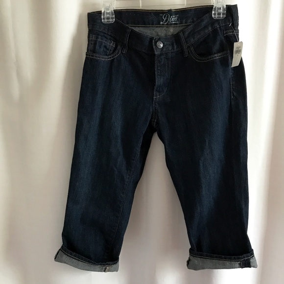 Old Navy "The Diva" Crop Jeans Dark Blue Wash (Size 4) - Picture 1 of 7